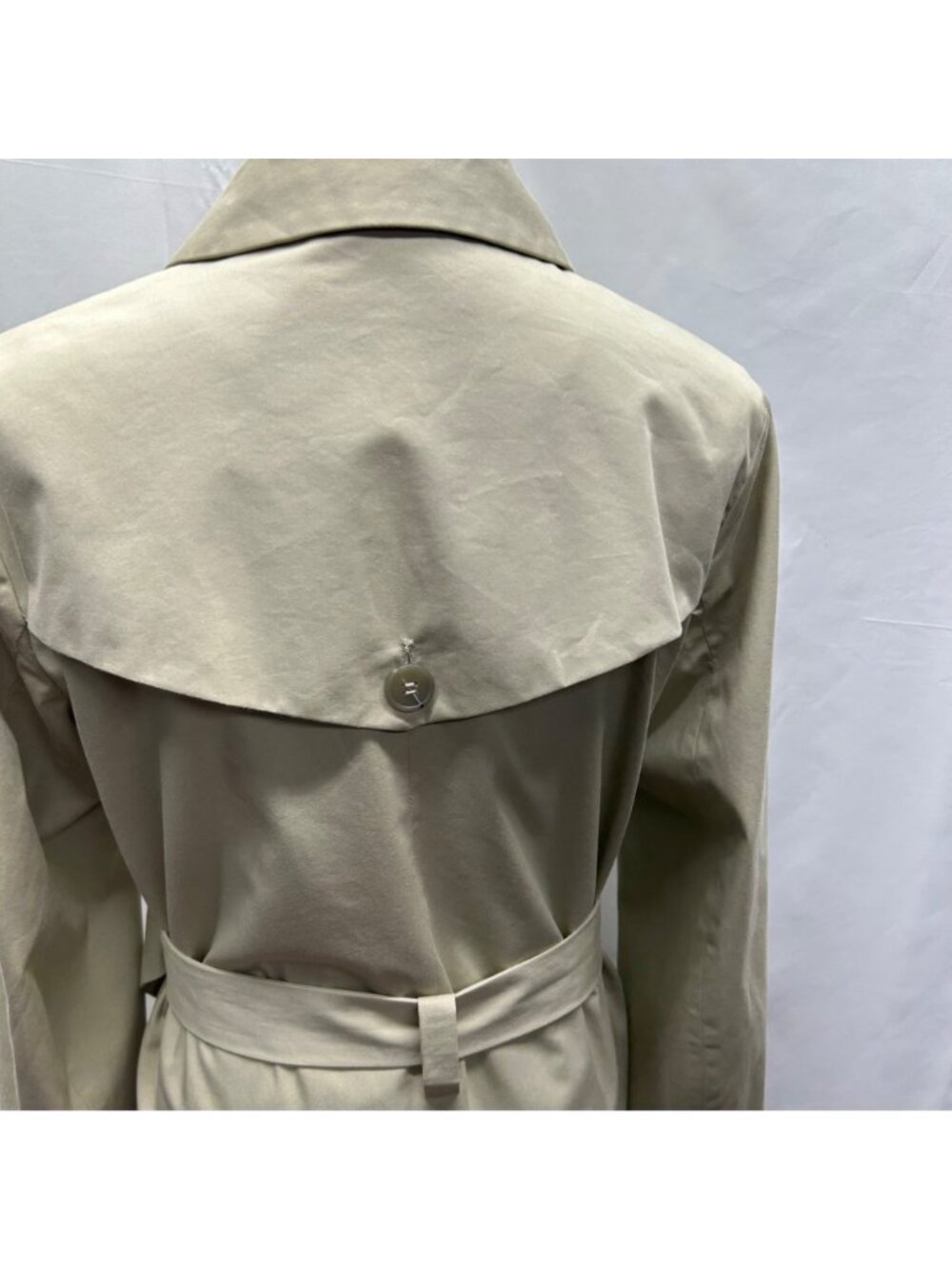 Lacoste Vintage Womens Beige Double-Breasted Trench Coat With Belted Waist & Bac - Picture 5 of 16
